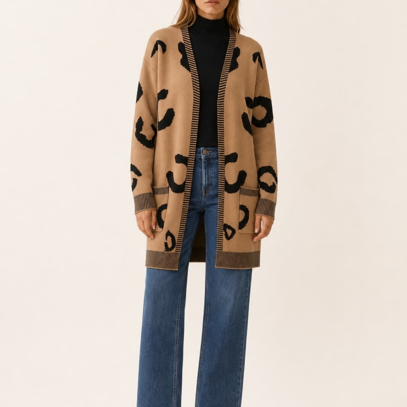Amara Leopard Print Duster Knit Cardigan_1