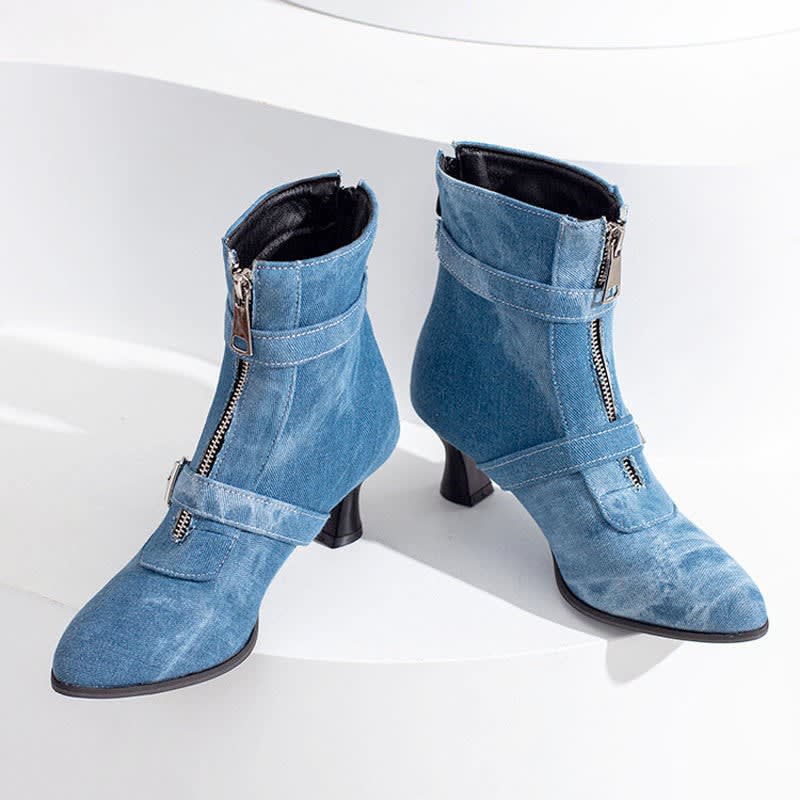 Isolina Buckle Pointed Toe Ankle Boots_10