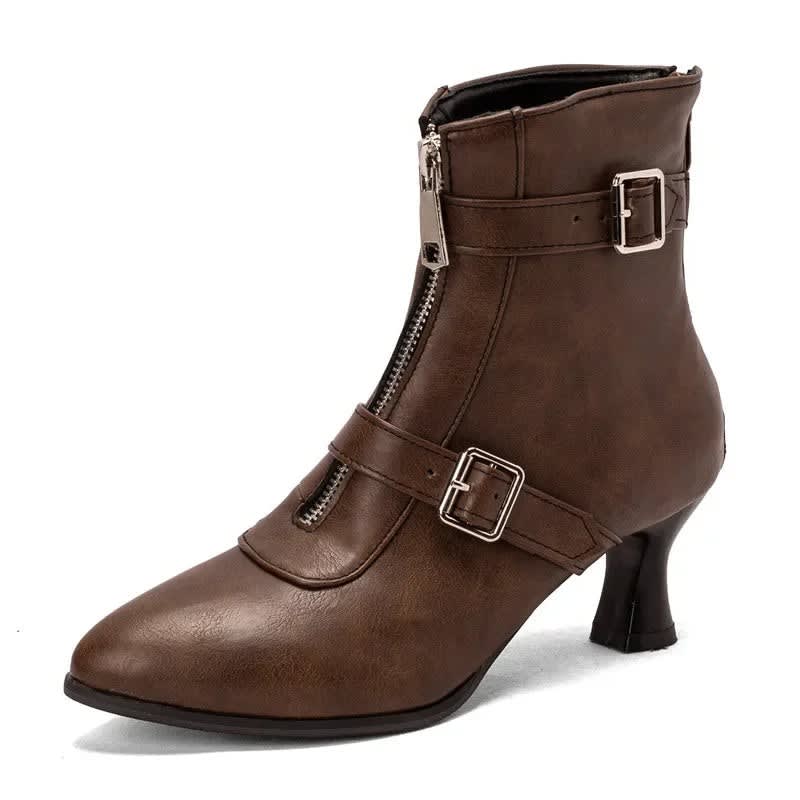 Isolina Buckle Pointed Toe Ankle Boots_13