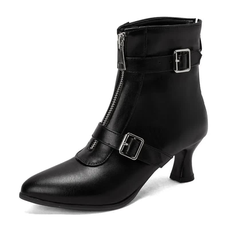 Isolina Buckle Pointed Toe Ankle Boots_14