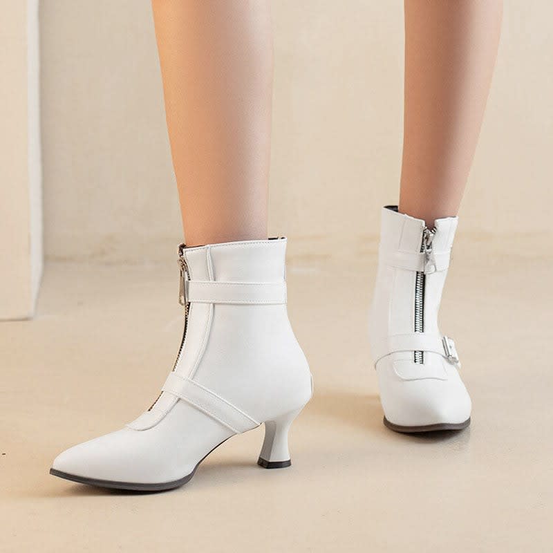 Isolina Buckle Pointed Toe Ankle Boots_2