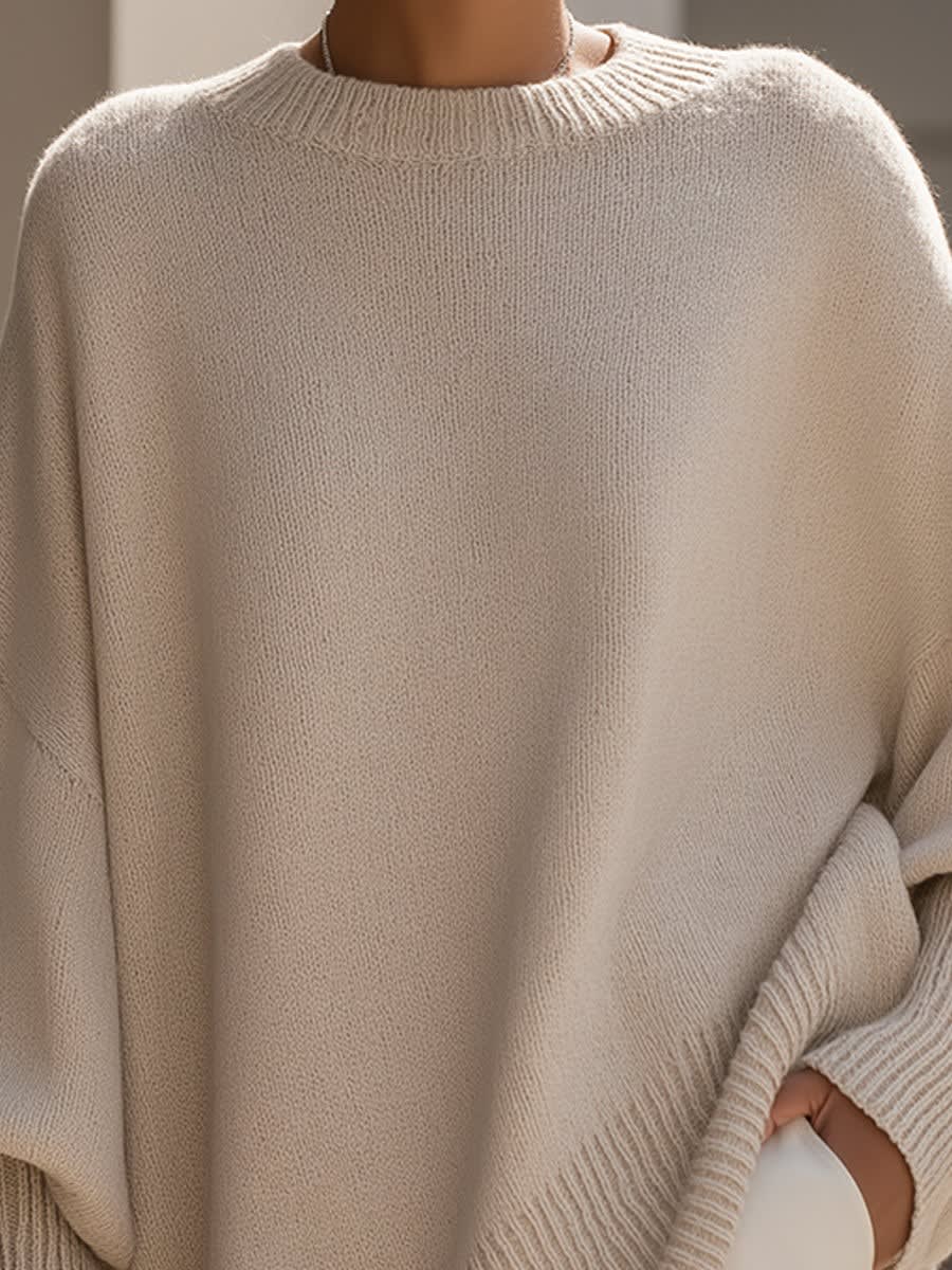 Haisley Oversized Draped Knit Sweater_8