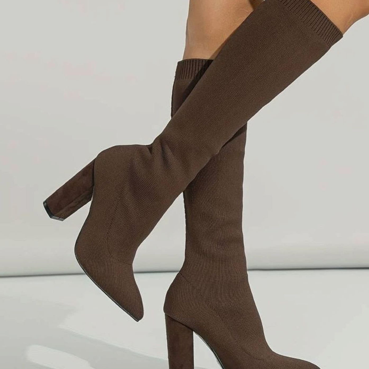 Hannah Stretch Knit Knee High Sock Boots_10