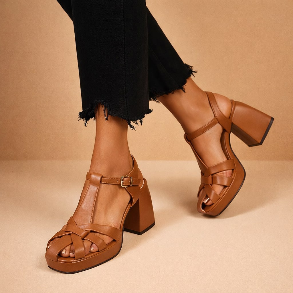 Mariana Woven Leather Block Heel Sandals_2