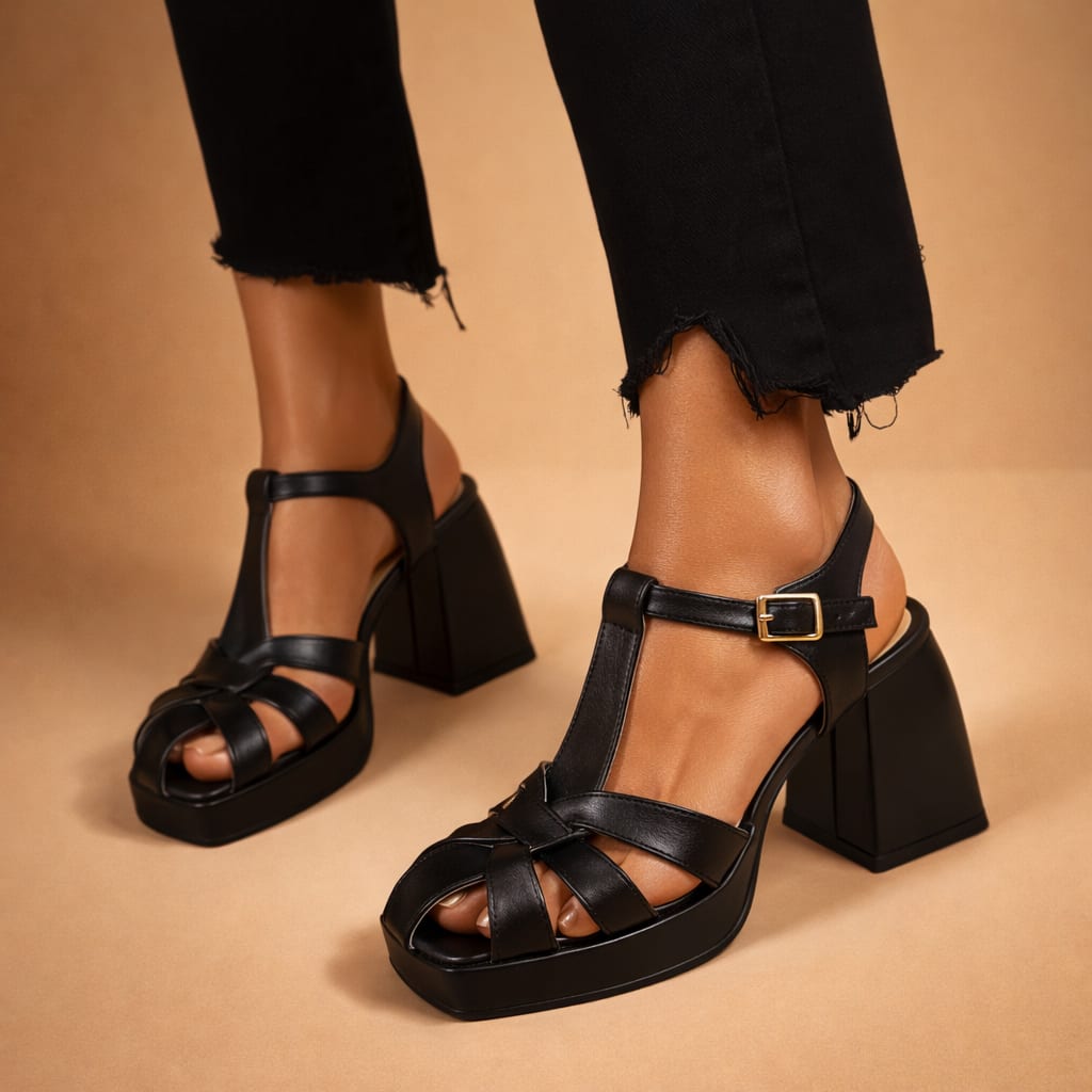 Mariana Woven Leather Block Heel Sandals_5