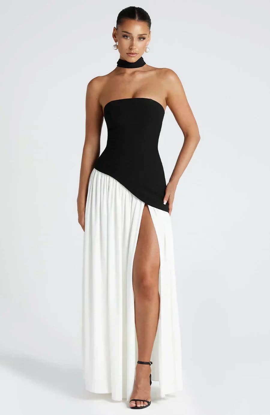 Rhea Halter Neck Wedding Guest Maxi Dress_4