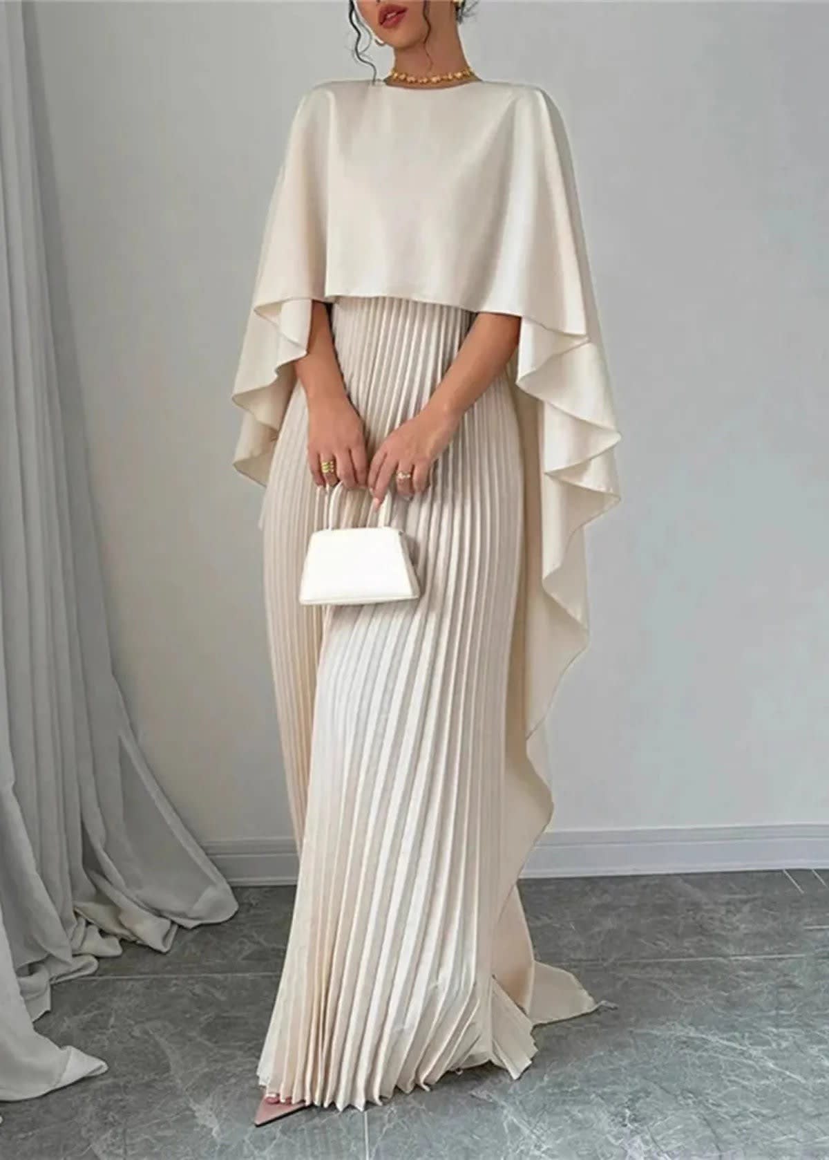 Ophelia Flowy Cape Wedding Guest Maxi Dress_3