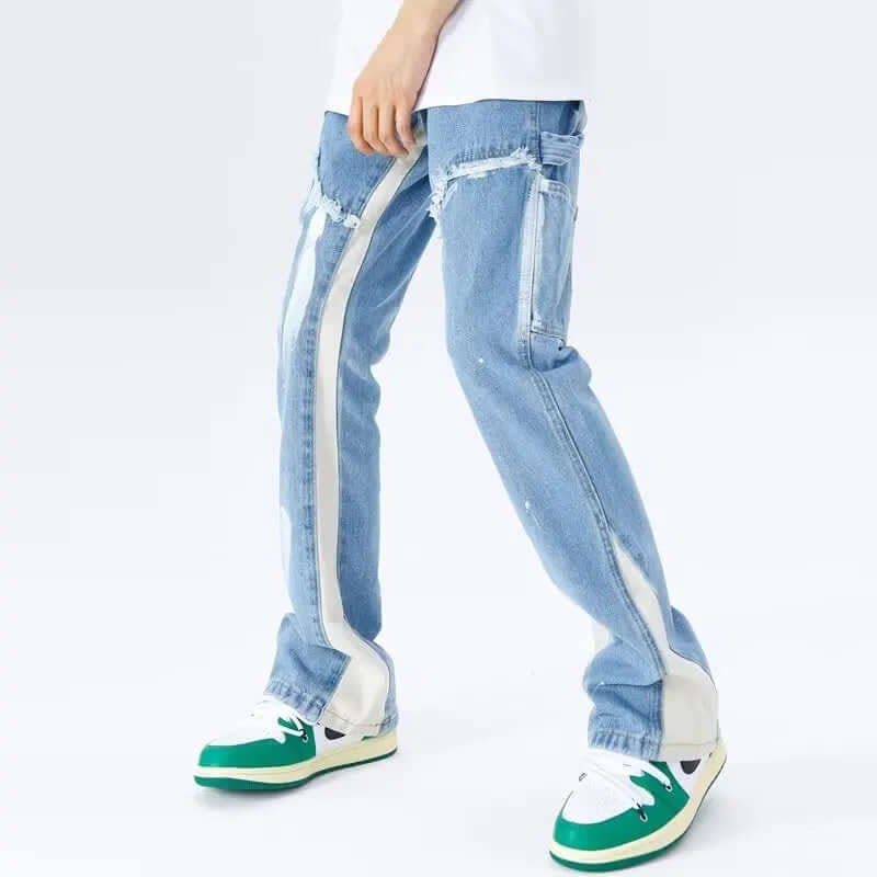 Julian Baggy Distressed Flared Jeans_4