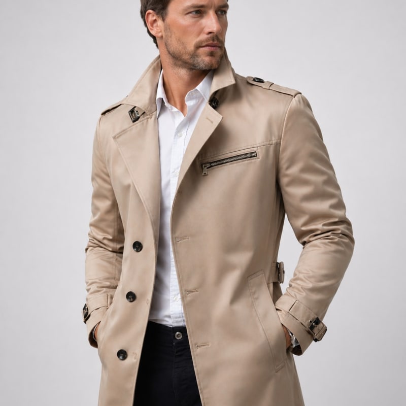 Nathaniel Belted Double Breasted Trench Coat_1