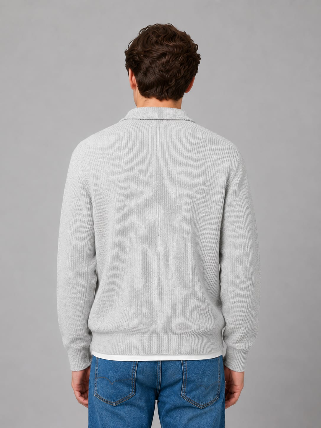 Julian Ribbed Knit Polo Sweater_2