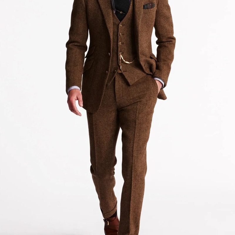 Derek Herringbone Tweed Three Piece Suit_1