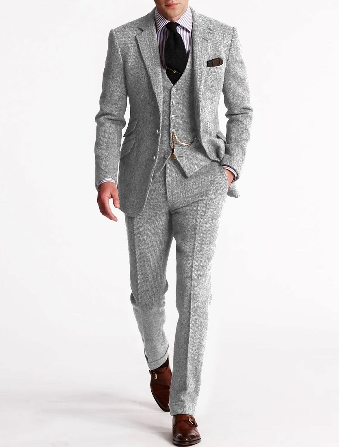 Derek Herringbone Tweed Three Piece Suit_7