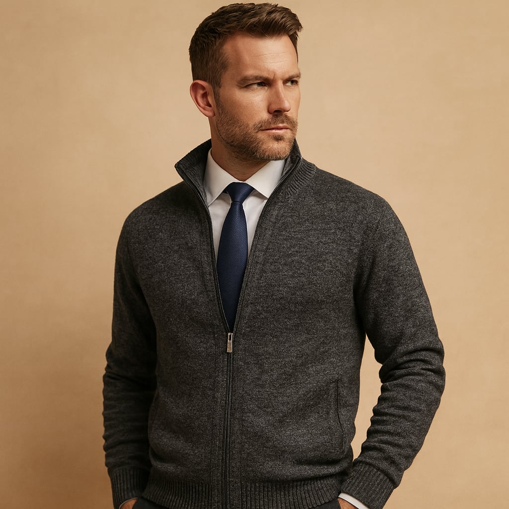 Pierce Knit Zip Up Cardigan_2