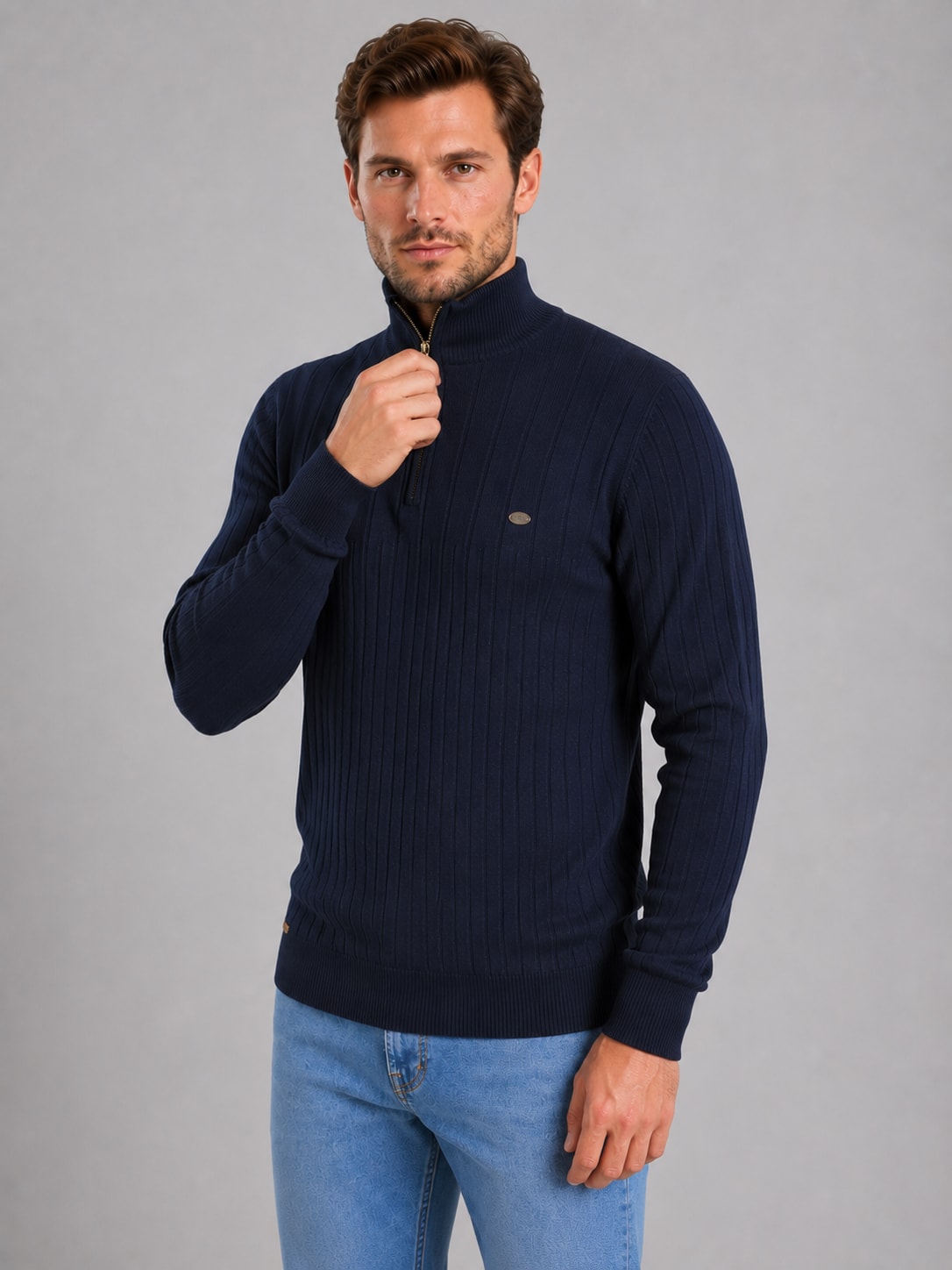 Sebastian Cotton Quarter Zip Sweater_4