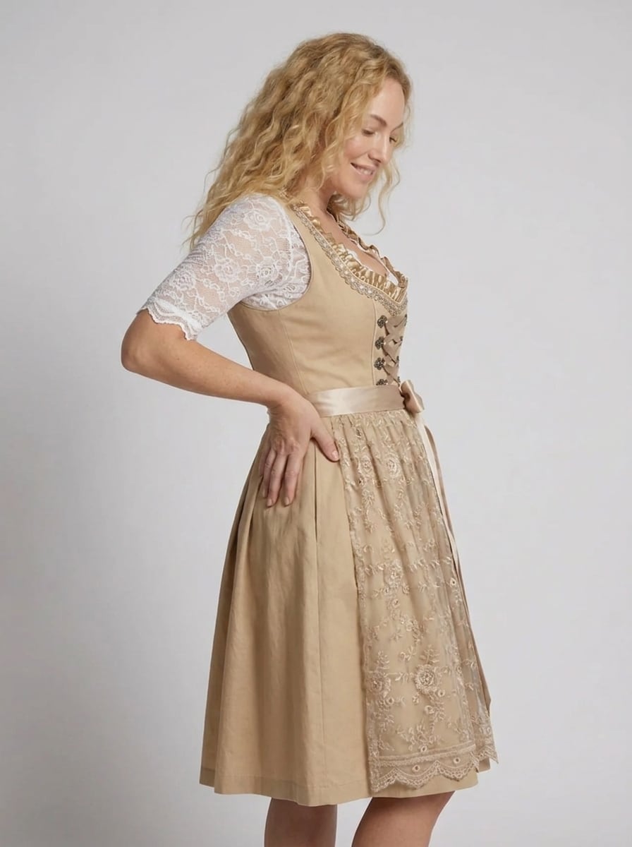 Elke Lace Trim Oktoberfest Dirndl Dress_3