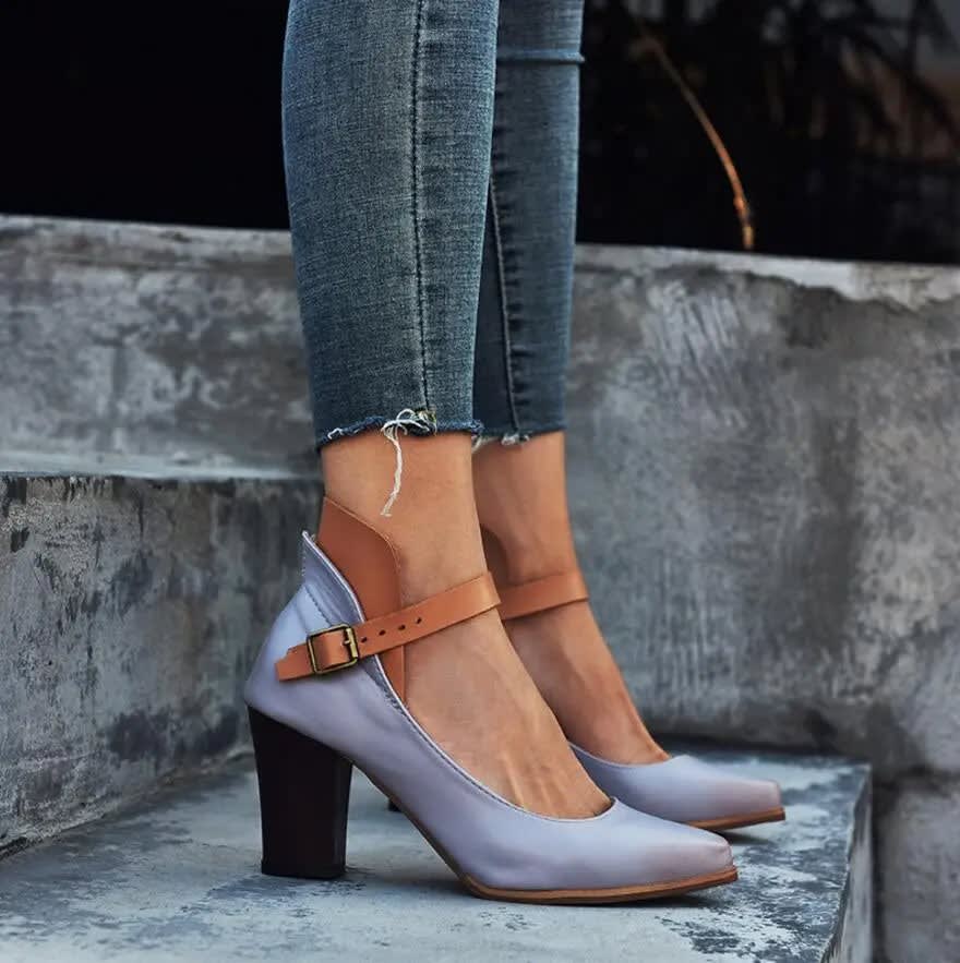 Katinka Two Tone Ankle Strap Pumps_4
