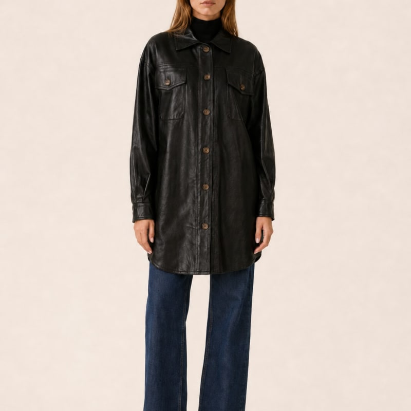 Beatrix Oversized Longline Faux Leather Shirt Jacket_1