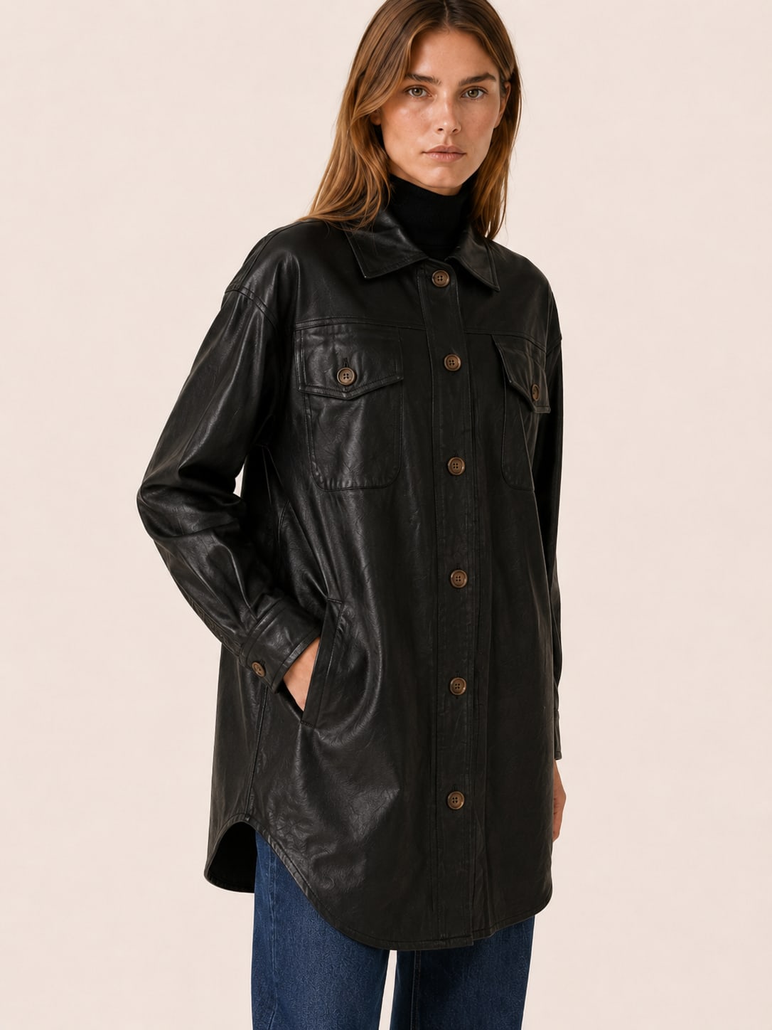 Beatrix Oversized Longline Faux Leather Shirt Jacket_3