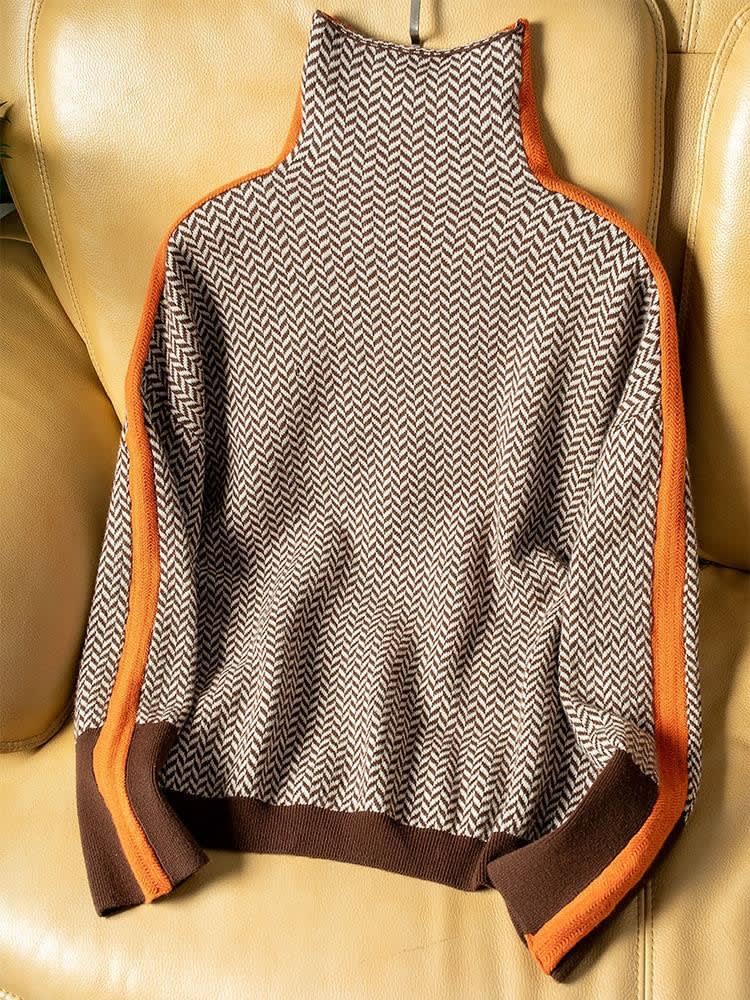 Maurine Herringbone Turtleneck Sweater_4