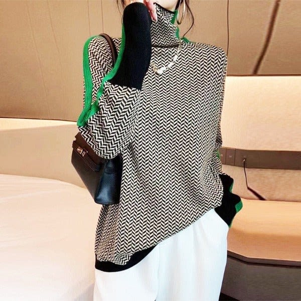 Maurine Herringbone Turtleneck Sweater_5