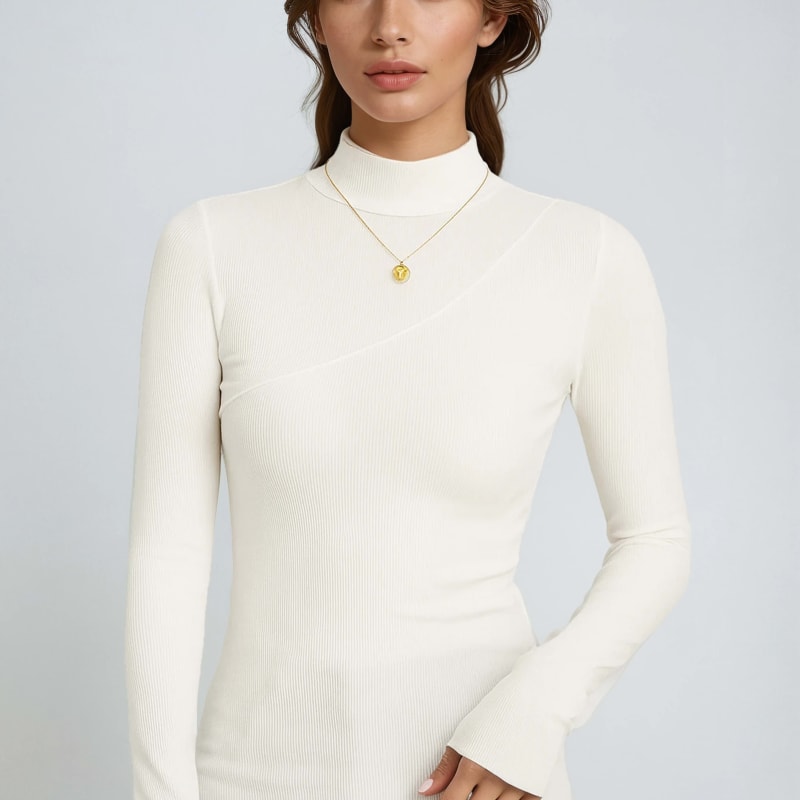 Kensington Ribbed Mock Neck Long Sleeve Top_1