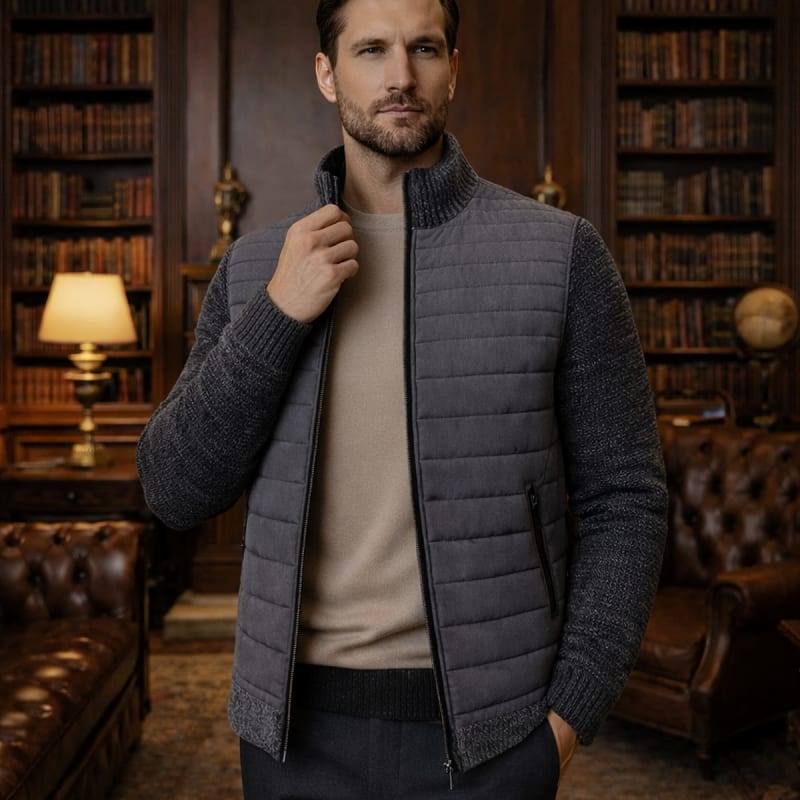 Corey Quilted Knit Sleeve Jacket_1