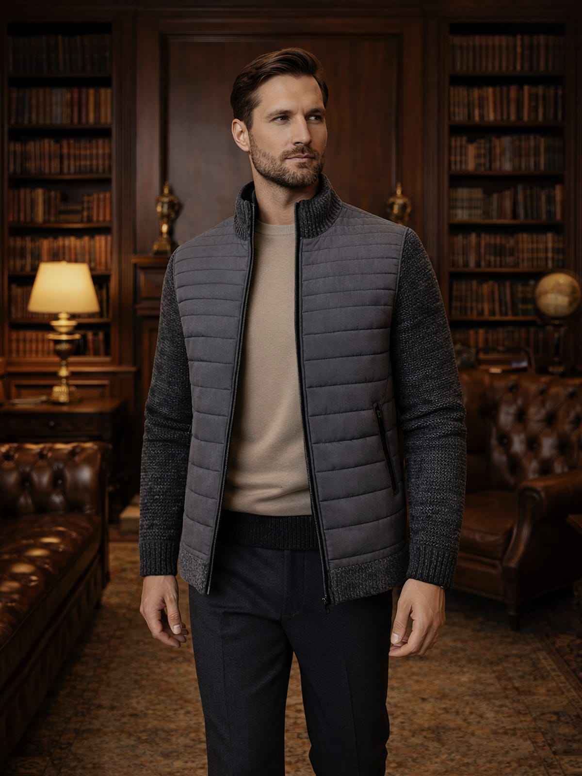 Corey Quilted Knit Sleeve Jacket_3