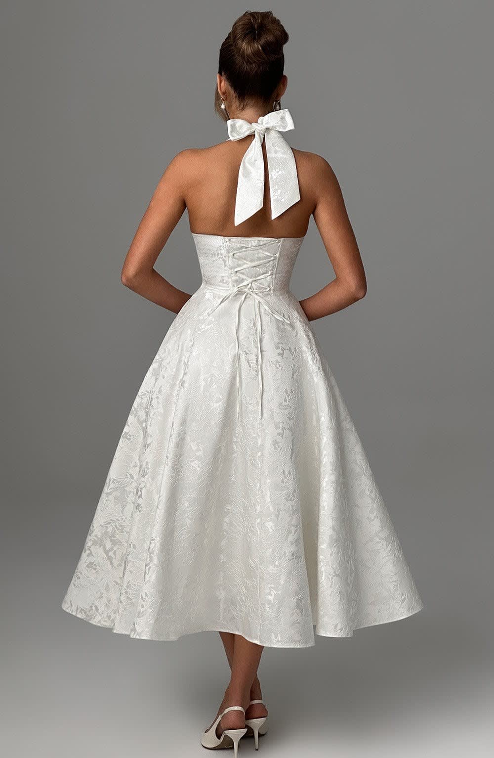 Hattie Halter Neck Corset Wedding Guest Midi Dress_6