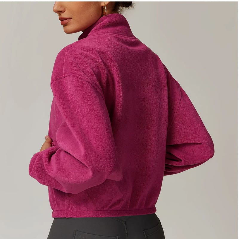 Marley Cropped Zip Up Fleece Jacket_12