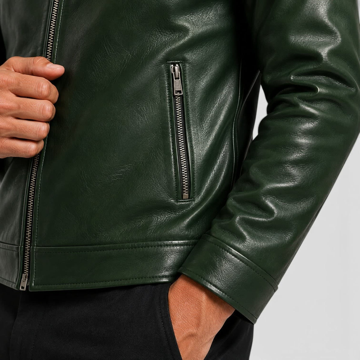 Tristan Genuine Leather Cafe Racer Jacket_4