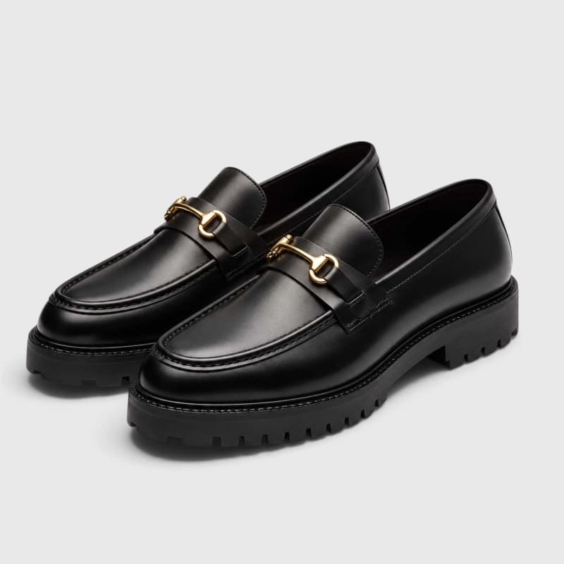 Wyatt Leather Lug Sole Bit Loafers_1