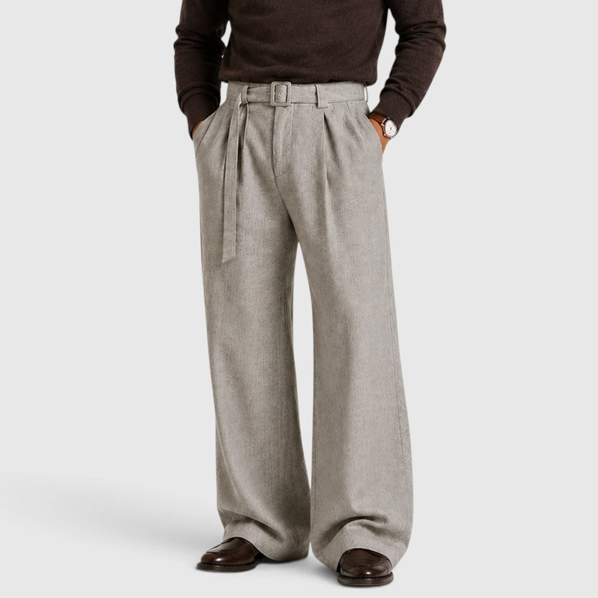 Sergio Belted Wide Leg Trousers_12