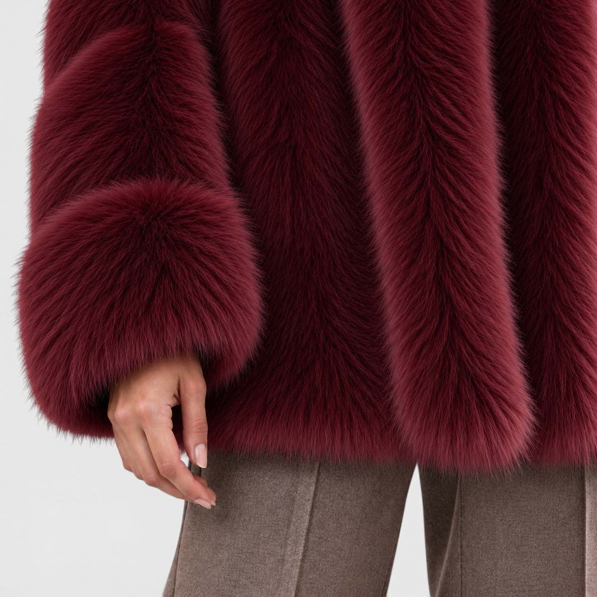 Angelina Plush Faux Fur Short Coat_12