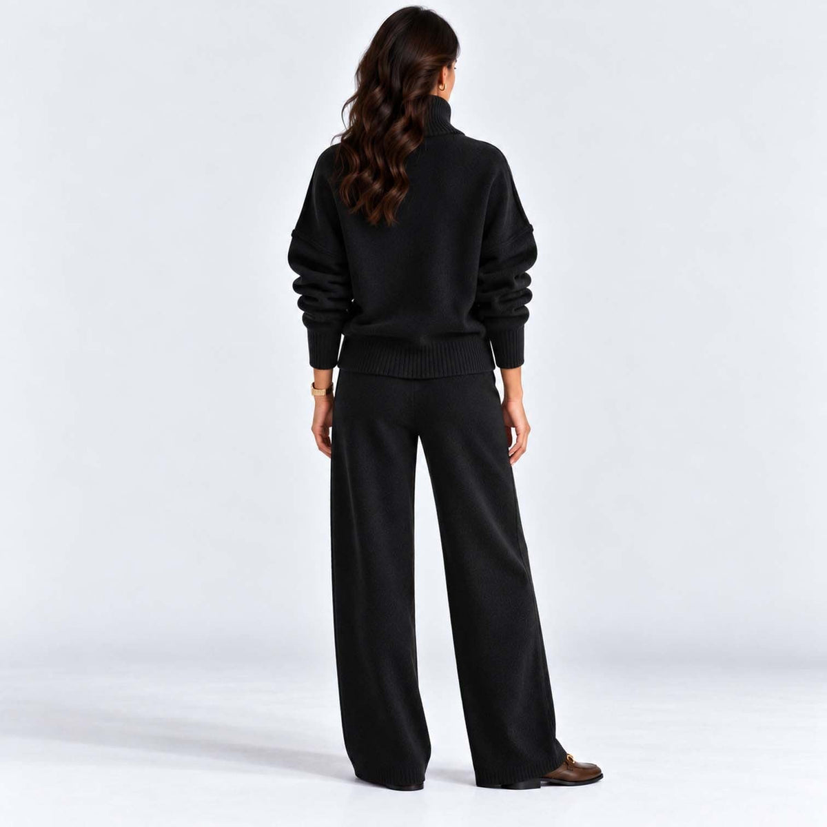 Lara Turtleneck Knit Two Piece Pants Set_15