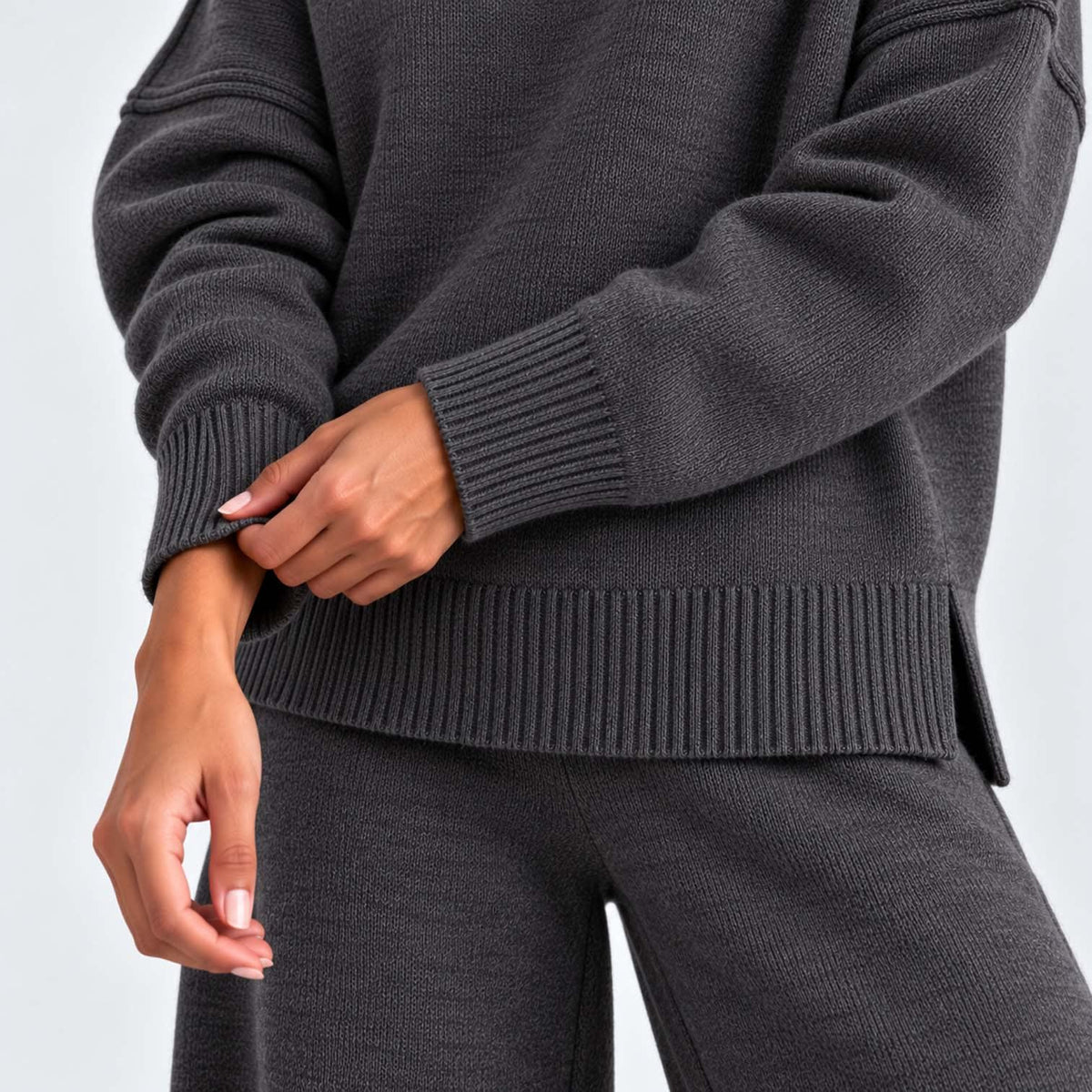 Lara Turtleneck Knit Two Piece Pants Set_20