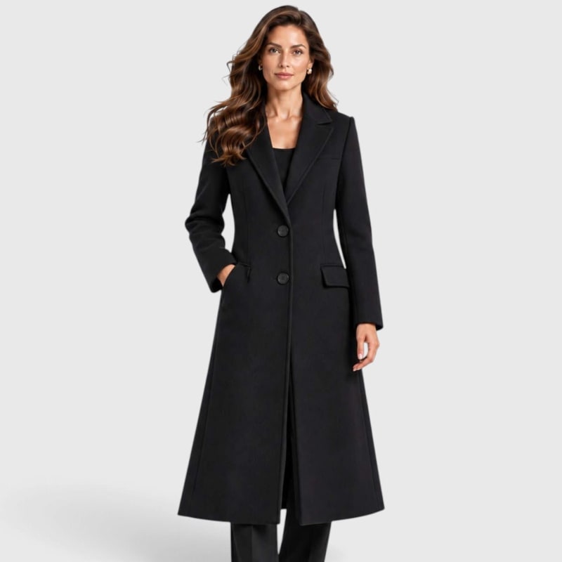Katrina Long Tailored Wool Blend Coat_1