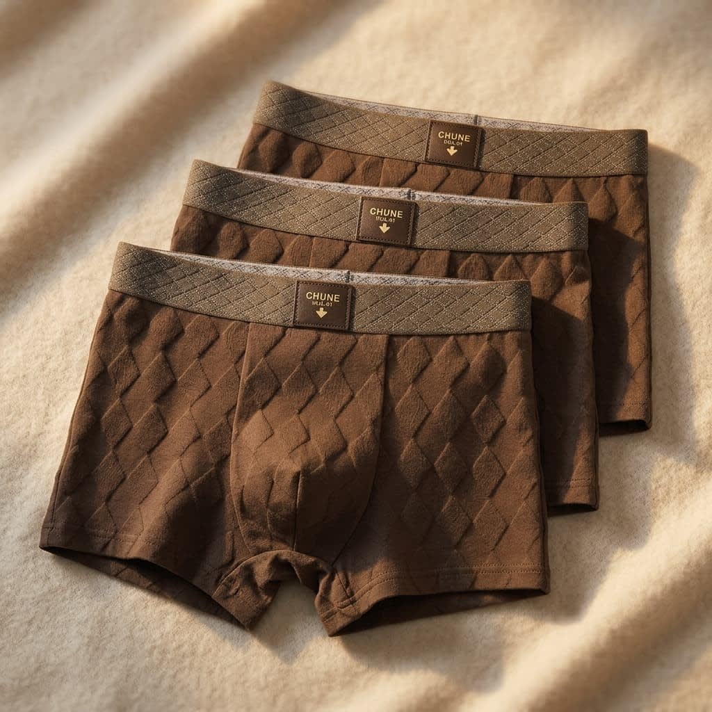 Aurelio Diamond Knit Organic Cotton Boxer Briefs_3