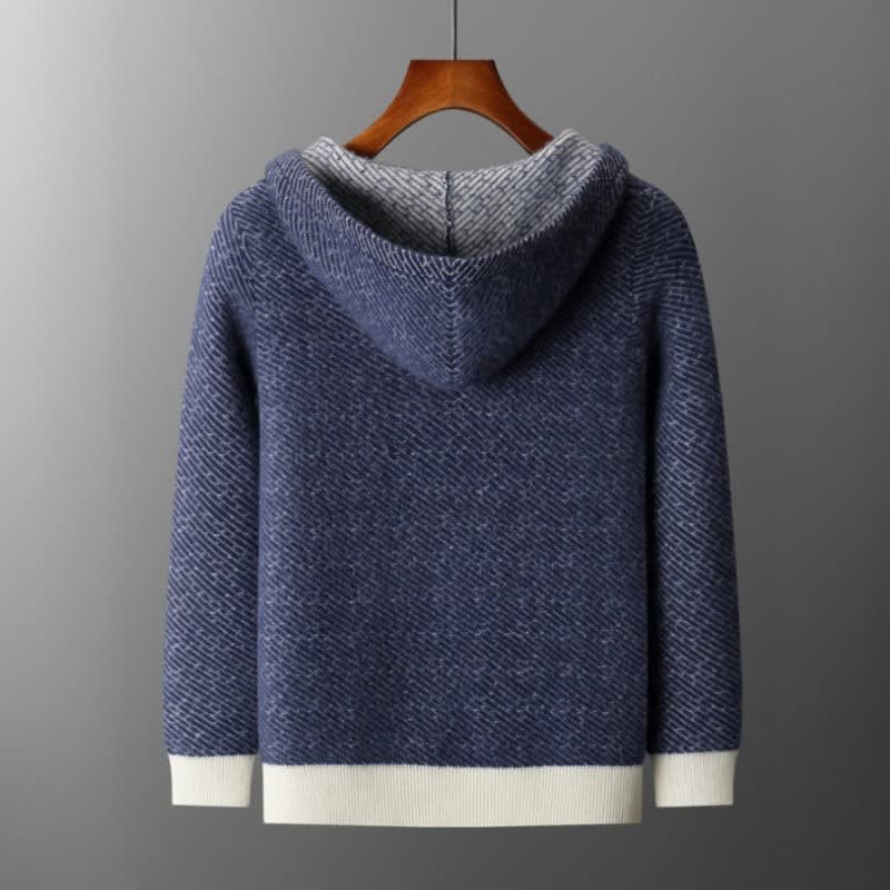 Landon Merino Wool Zip Up Hooded Sweater_2