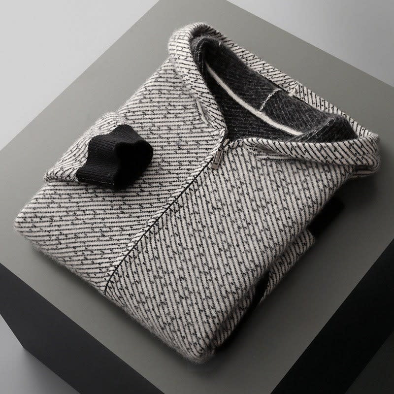 Landon Merino Wool Zip Up Hooded Sweater_3