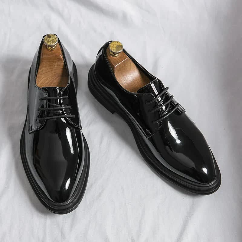 Emiliano Pointed Toe Lace-Up Derby Shoes_1
