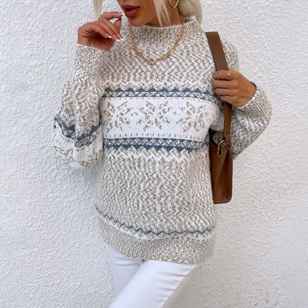 Imani Snowflake Fair Isle Mock Neck Sweater_5