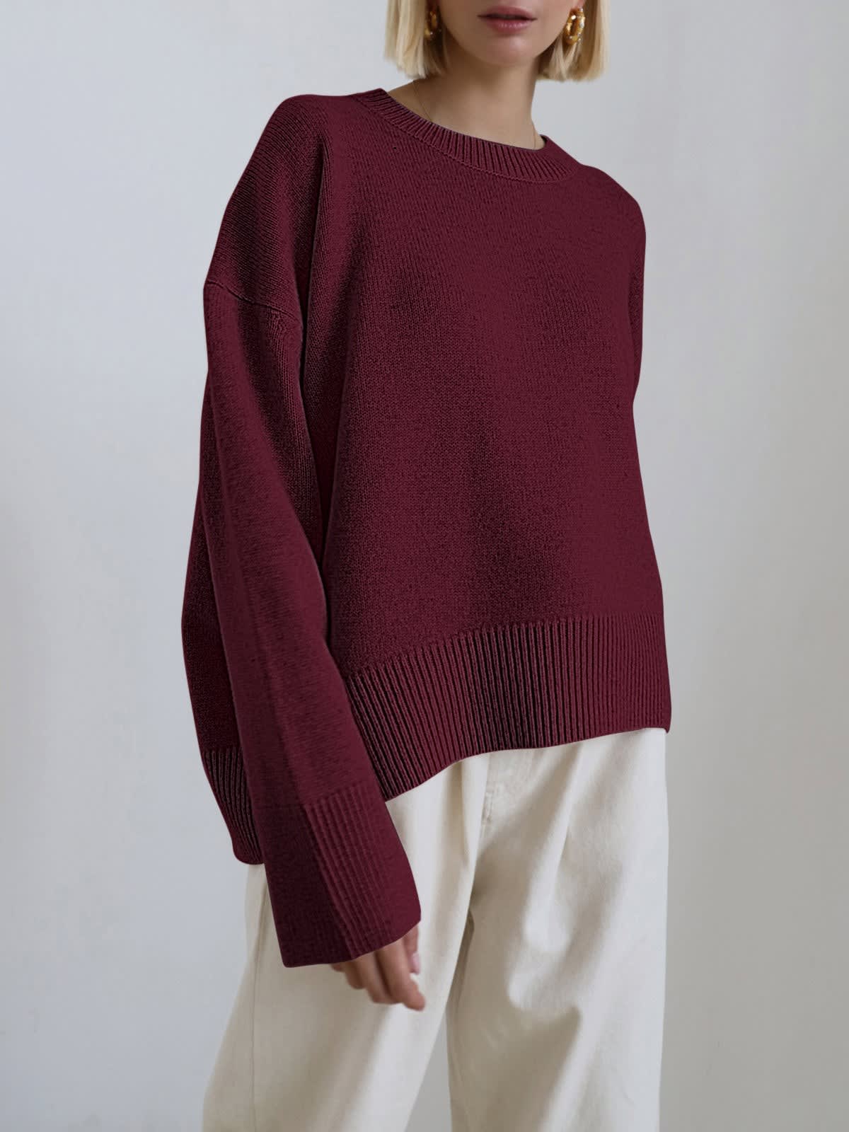Justine Oversized Crewneck Knit Sweater_11