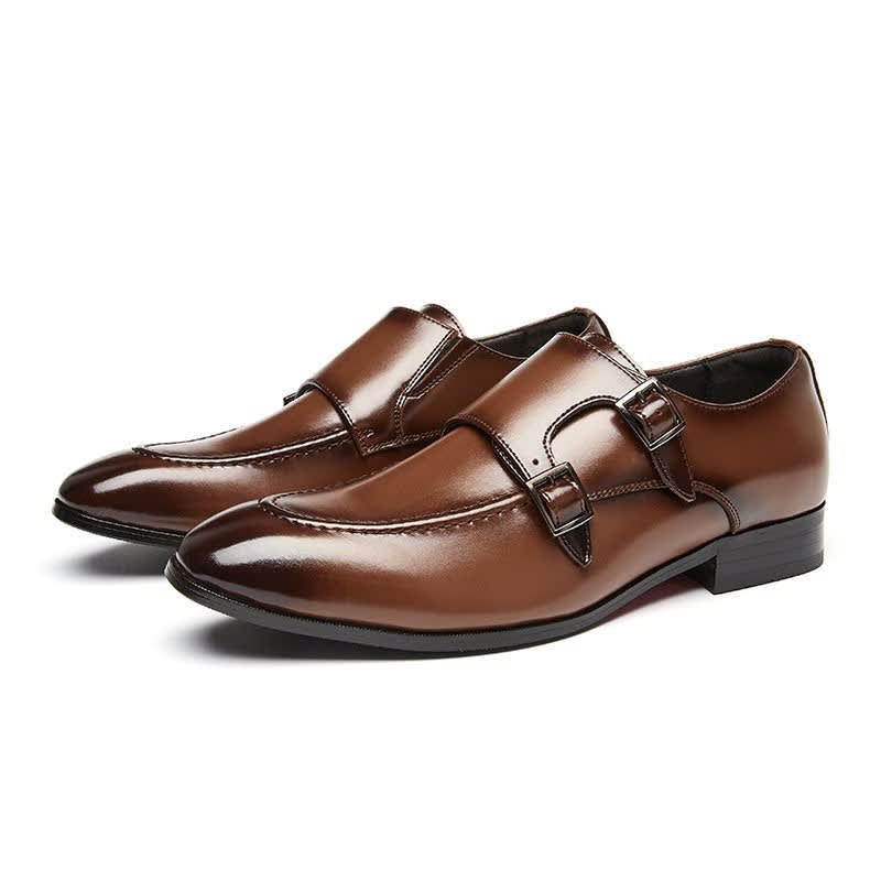 Murray Polished Leather Double Monk Strap Dress Shoes_11
