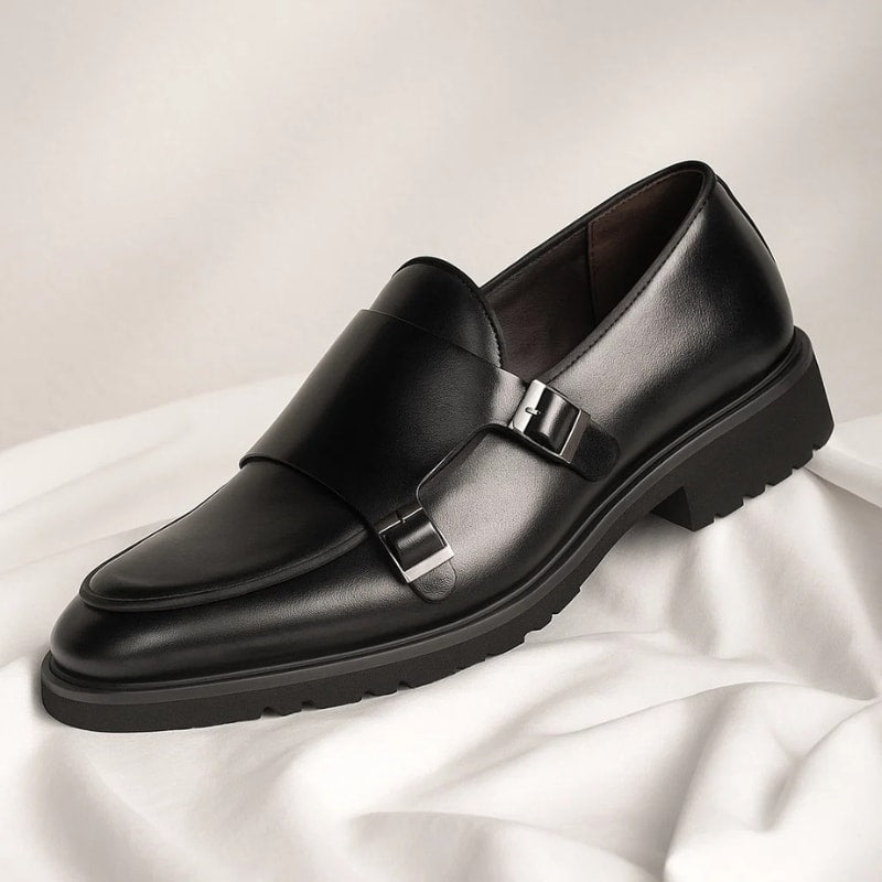 Lewis Leather Lug Sole Double Monk Strap Loafers_4
