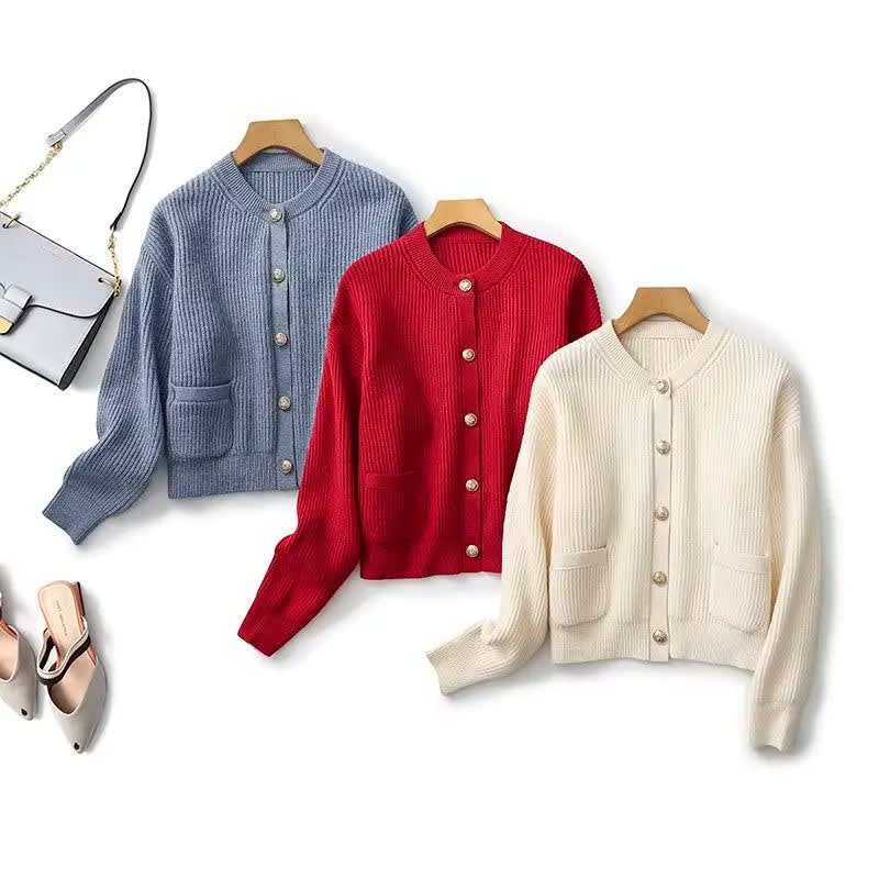 Peronne Ribbed Button Front Cardigan_1