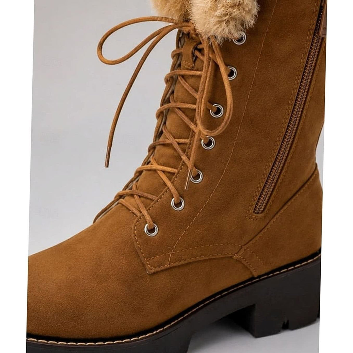 Sophie Faux Suede Lace Up Snow Boots_3
