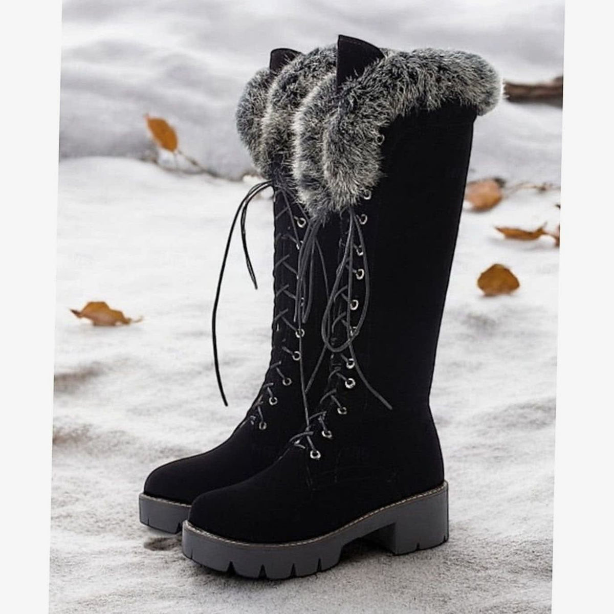 Sophie Faux Suede Lace Up Snow Boots_8