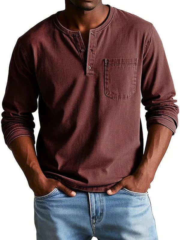 Tristan Long Sleeve Henley Shirt_9