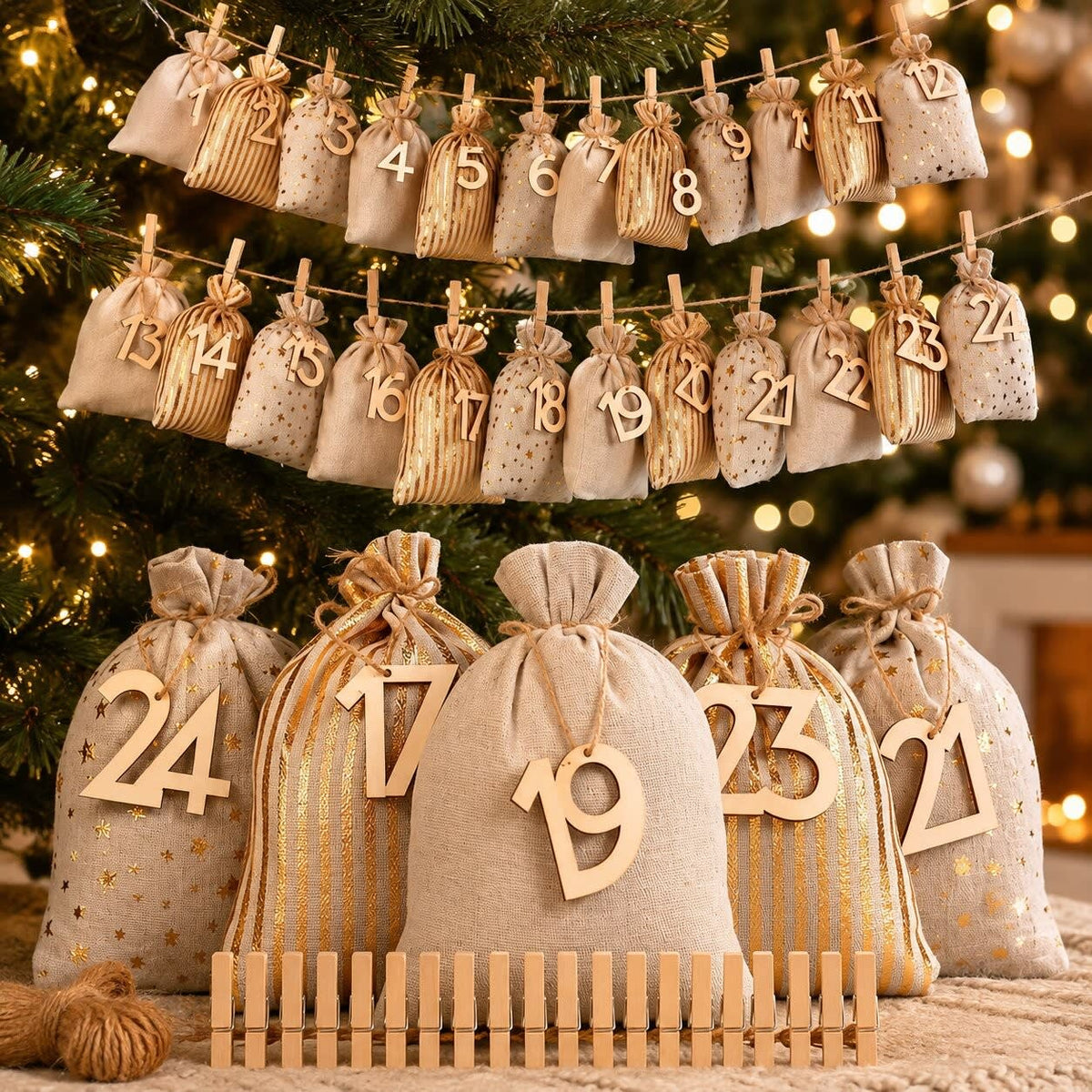 DIY Advent Calendar 2026 with 24 Fabric Gift Bags Holiday Countdown Gift for Christmas Lovers_6