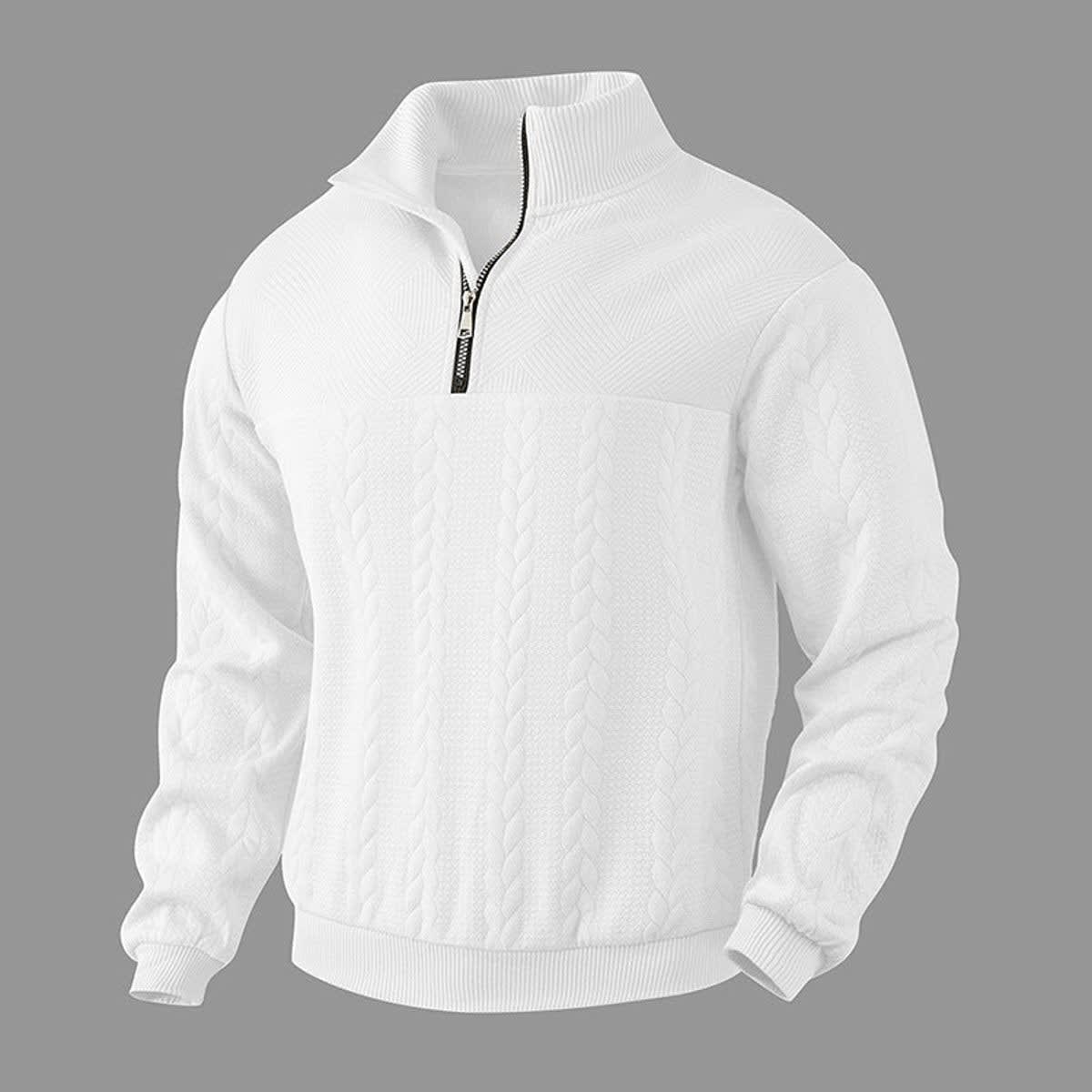Emmett Cable Knit Quarter Zip Sweater_13